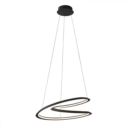 Staten LED Pendant Light In Textured Black With White Diffuser_2