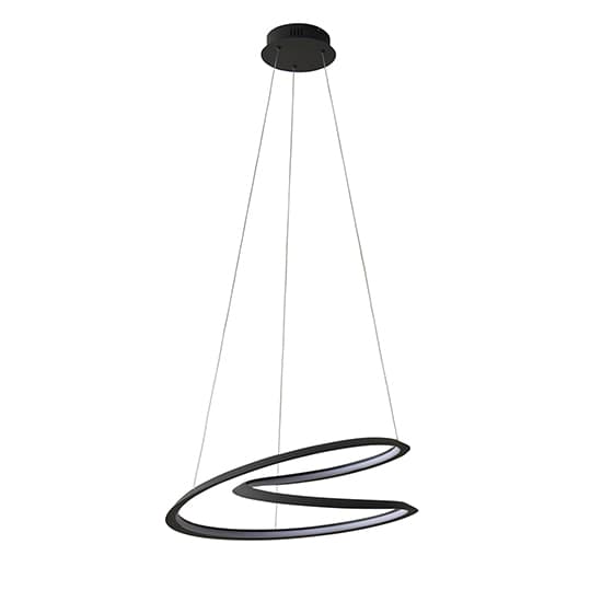 Staten LED Pendant Light In Textured Black With White Diffuser_3