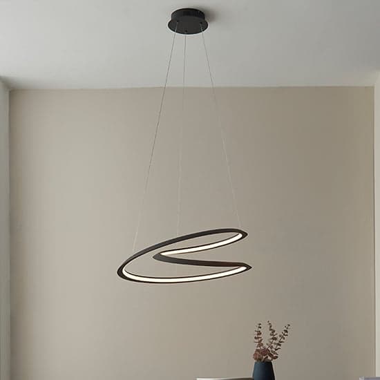 Staten LED Pendant Light In Textured Black With White Diffuser_1
