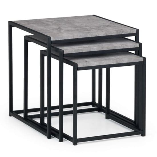 Staten Metal Set Of 3 Nesting Tables In Concrete Effect_2