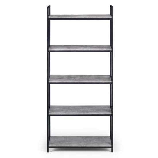 Salome Tall Metal Bookcase In Concrete Effect_3