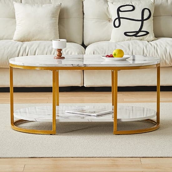 Staten High Gloss Coffee Table In White Diva Marble Effect_3