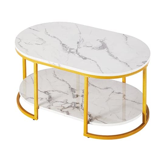 Staten High Gloss Coffee Table In White Diva Marble Effect_4