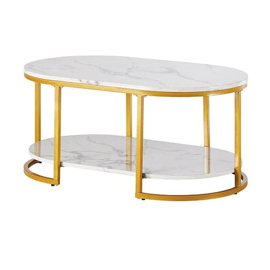 Staten High Gloss Coffee Table In White Diva Marble Effect_5