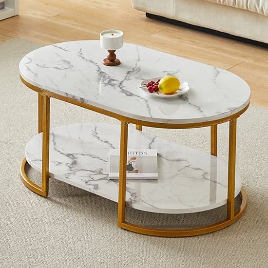 Staten High Gloss Coffee Table In White Diva Marble Effect_2