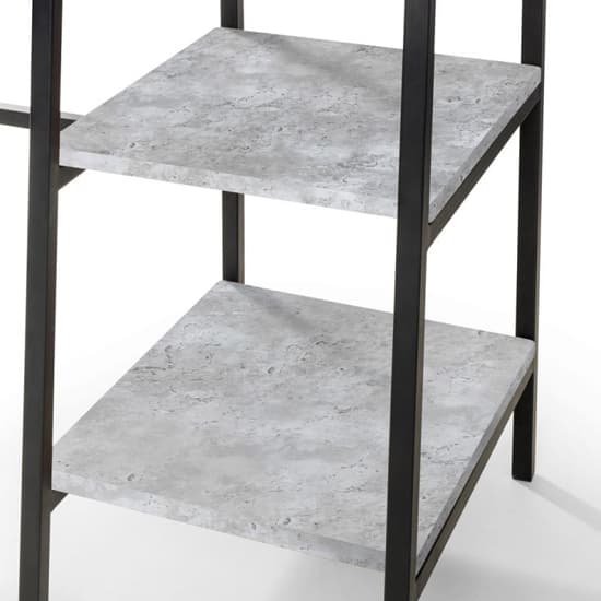 Salome Wooden Laptop Desk In Concrete Effect With 2 Shelves_6