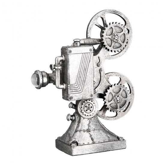 Steampunk Camera Poly Sculpture In Antique Silver_4
