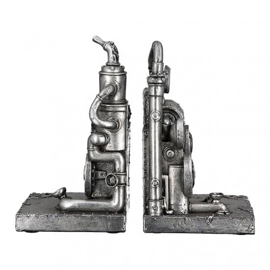 Steampunk Machine Poly Sculpture In Antique Silver_2