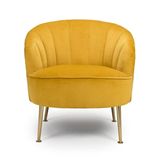 Stelloma Velvet Upholstered Tub Chair In Apricot_2