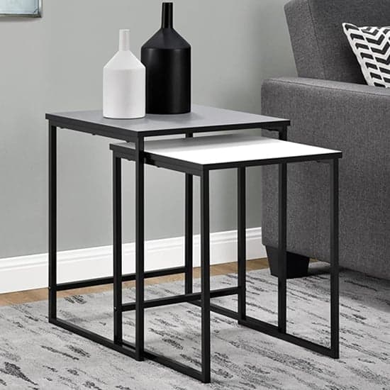 Stewarts Wooden Set Of 2 Nesting Tables In Grey And White_1