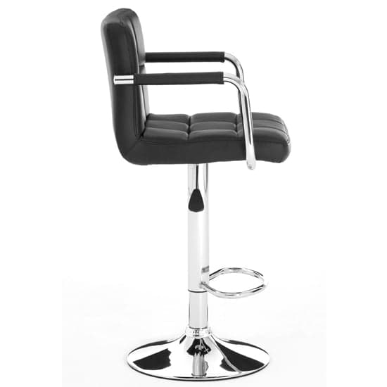 Stocam Black Faux Leather Bar Chairs With Chrome Base In A Pair_3