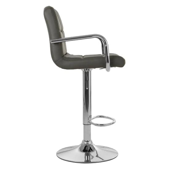 Stocam Grey Faux Leather Bar Chairs With Chrome Base In A Pair_3