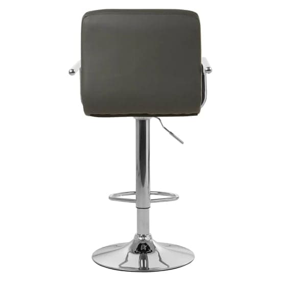Stocam Grey Faux Leather Bar Chairs With Chrome Base In A Pair_4