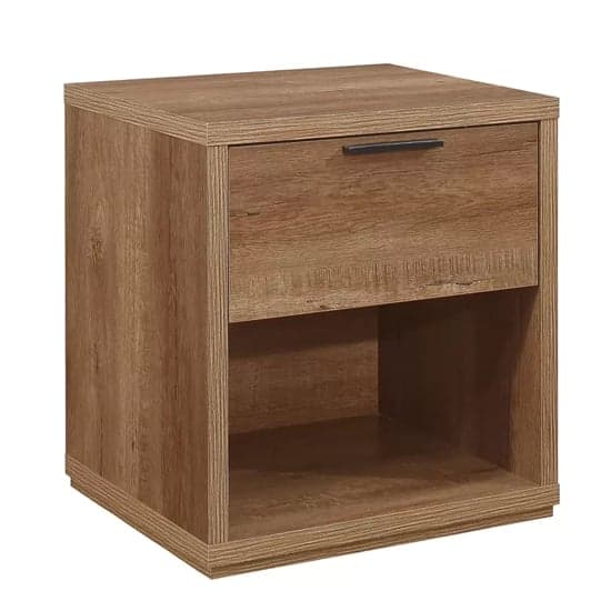 Stock Wooden Bedside Cabinet With 1 Drawer In Rustic Oak_3