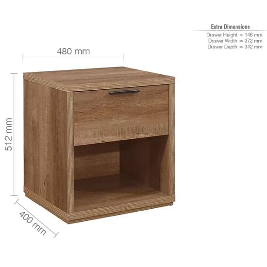 Stock Wooden Bedside Cabinet With 1 Drawer In Rustic Oak_5