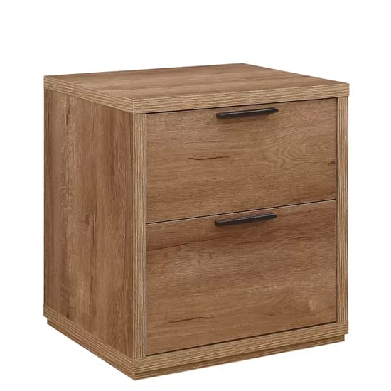 Stock Wooden Bedside Cabinet With 2 Drawers In Rustic Oak_3