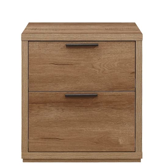 Stock Wooden Bedside Cabinet With 2 Drawers In Rustic Oak_4
