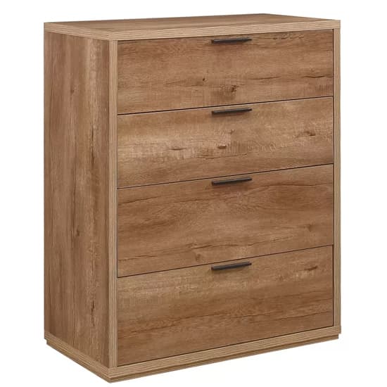 Stock Wooden Chest Of 4 Drawers In Rustic Oak_3