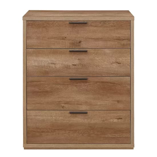 Stock Wooden Chest Of 4 Drawers In Rustic Oak_4