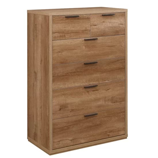 Stock Wooden Chest Of 6 Drawers In Rustic Oak_3