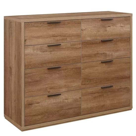 Stock Wooden Chest Of 8 Drawers In Rustic Oak_3