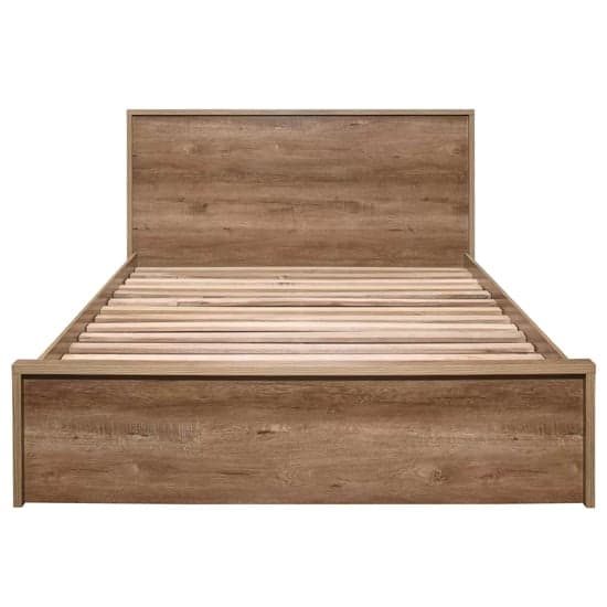 Stock Wooden Small Double Bed With 2 Drawers In Rustic Oak_6