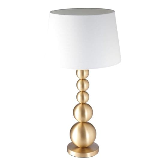 Stockas White Fabric Shade Table Lamp With Gold Metal Base_2