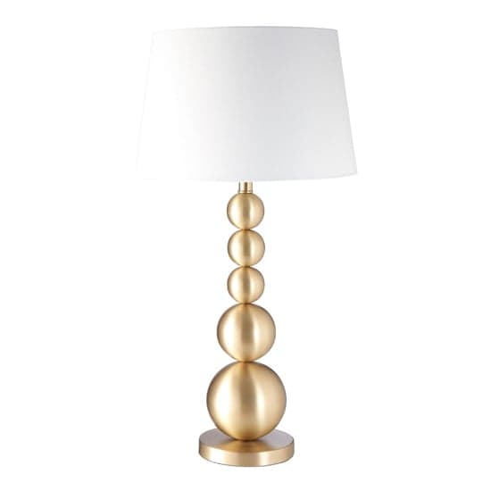 Stockas White Fabric Shade Table Lamp With Gold Metal Base_1