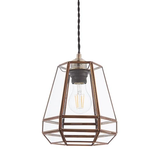 Stockheld Clear Glass Pendant Light In Antique Solid Brass_2