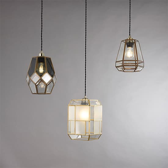 Stockheld Clear Glass Pendant Light In Antique Solid Brass_3