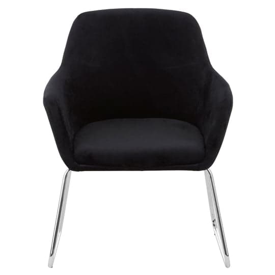 Porrima Fabric Chair in Black With Stainless Steel Legs   _1