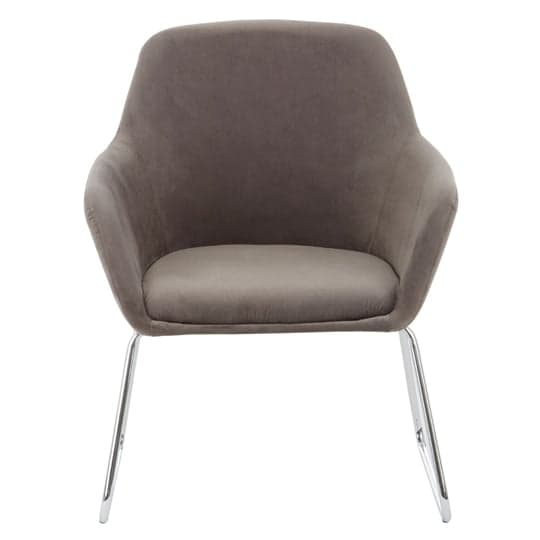 Porrima Fabric Chair in Grey With Stainless Steel Legs   _1