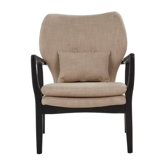 Porrima Lounge Chair In Beige With Black Wooden Frame   _2