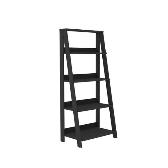 Stockholm Wooden 4-Tier Ladder Bookshelf In Black_3
