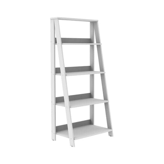 Stockholm Wooden 4-Tier Ladder Bookshelf In White_2