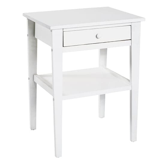 Stockton Wooden 1 Drawer Side Table In White_1
