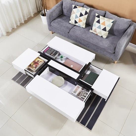 Storm High Gloss Storage Coffee Table In White And Black_2