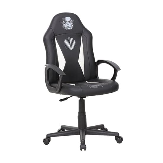 Stormtrooper Childrens Faux Leather Gaming Chair In Black_7