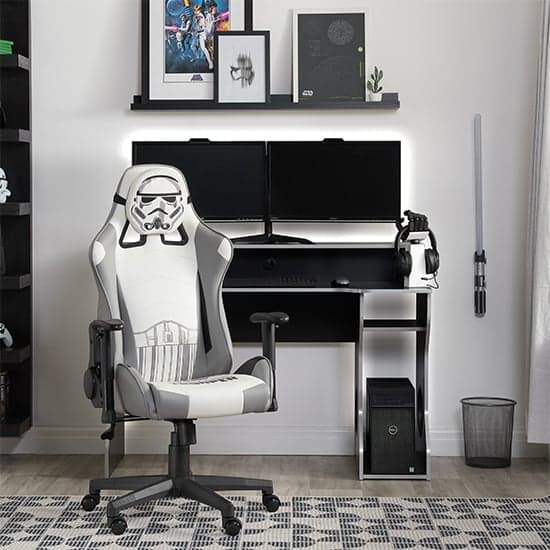 Stormtrooper Faux Leather Childrens Gaming Chair In White_1