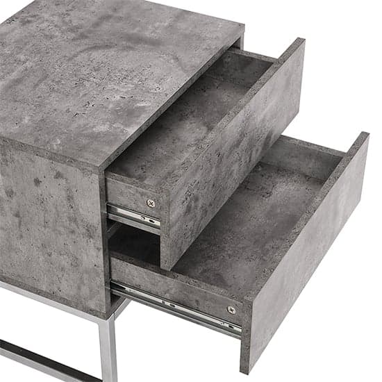 Strada Bedside Cabinet With 2 Drawers In Concrete Effect_7