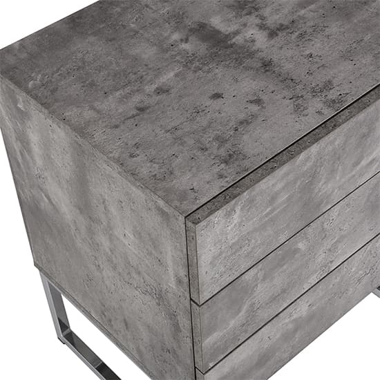 Strada Bedside Cabinet With 3 Drawers In Concrete Effect_8