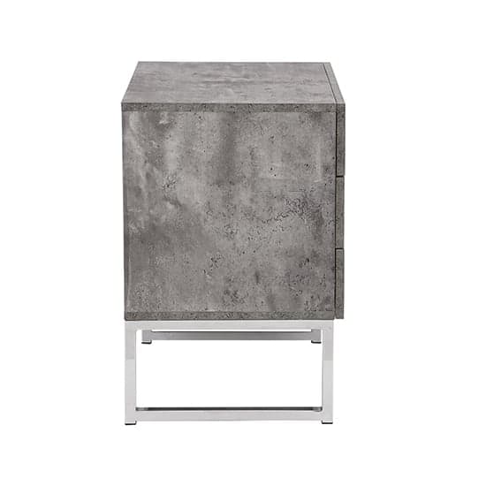 Strada Bedside Cabinet With 3 Drawers In Concrete Effect_9