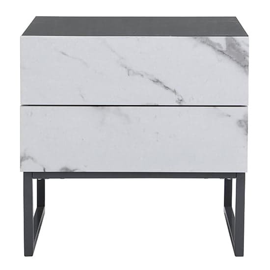 Strada Gloss Bedside Cabinet And 2 Drawer In Diva Marble Effect_5