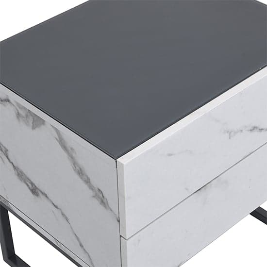Strada Gloss Bedside Cabinet And 2 Drawer In Diva Marble Effect_10
