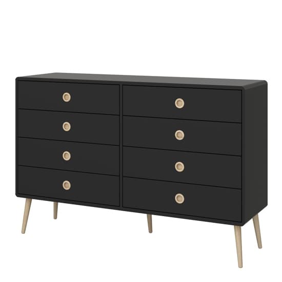 Strafford Wooden Chest Of 8 Drawers Wide In Black_3