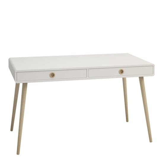 Strafford Wooden Laptop Desk With 2 Drawers In White_1