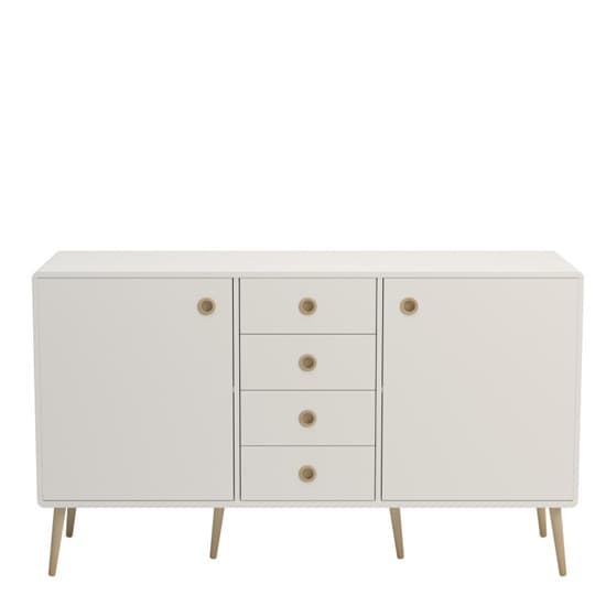 Strafford Wooden Sideboard With 2 Doors 4 Drawers In White_2