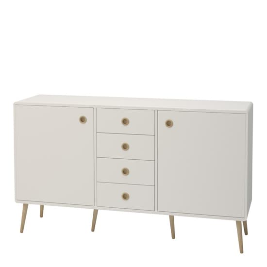 Strafford Wooden Sideboard With 2 Doors 4 Drawers In White_3