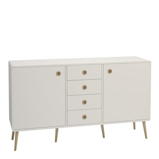 Strafford Wooden Sideboard With 2 Doors 4 Drawers In White_1
