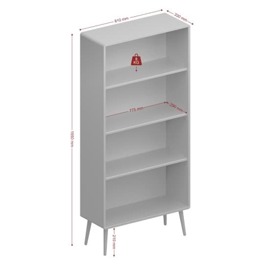 Strafford Wide Wooden Bookcase In Off White_4